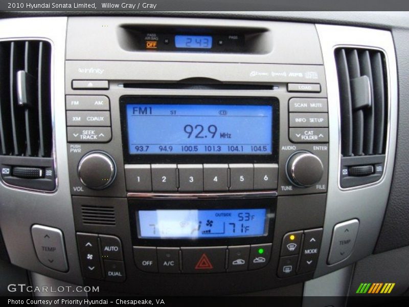 Controls of 2010 Sonata Limited