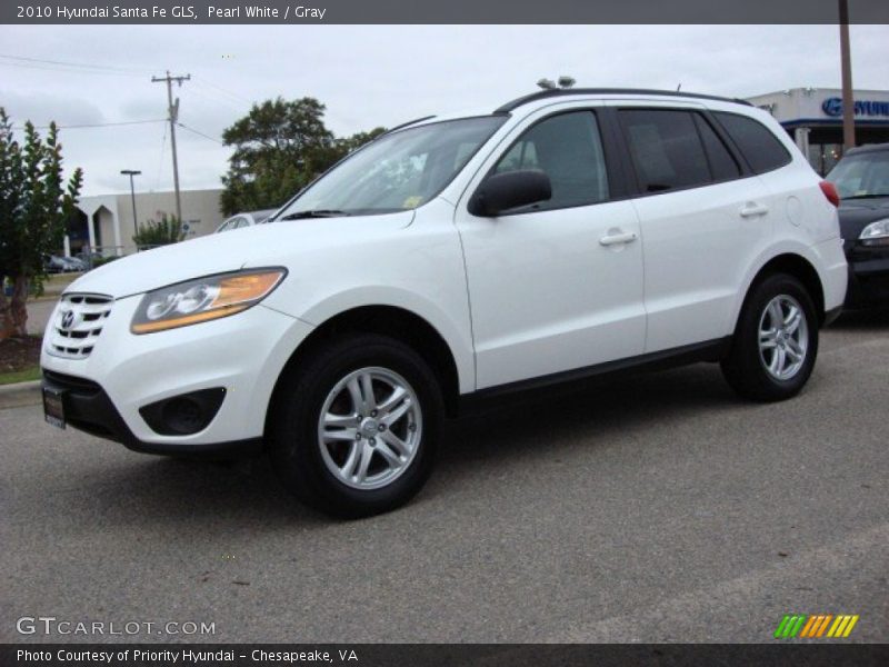 Pearl White / Gray 2010 Hyundai Santa Fe GLS