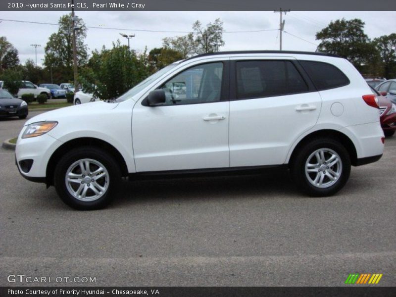 Pearl White / Gray 2010 Hyundai Santa Fe GLS