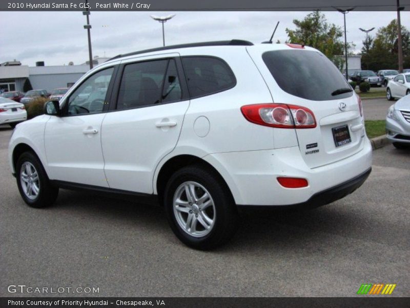 Pearl White / Gray 2010 Hyundai Santa Fe GLS
