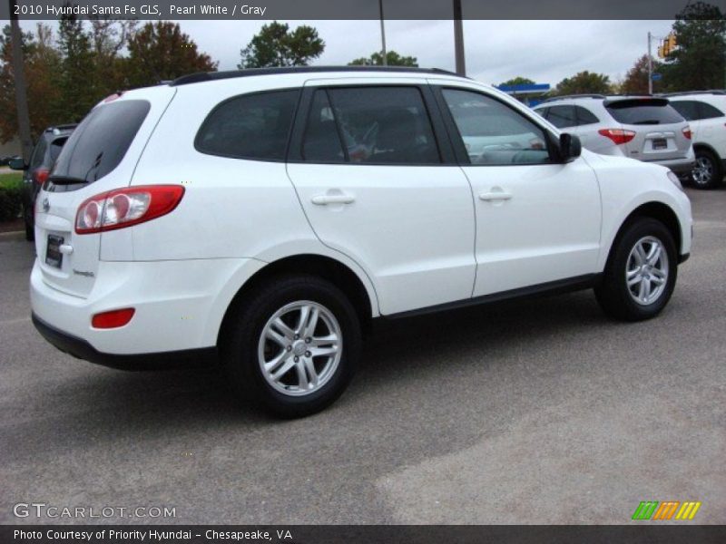 Pearl White / Gray 2010 Hyundai Santa Fe GLS