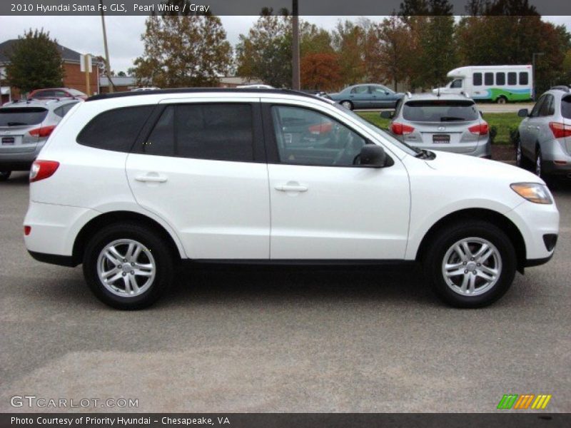 Pearl White / Gray 2010 Hyundai Santa Fe GLS