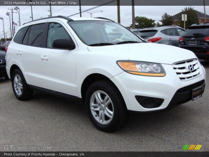 Pearl White / Gray 2010 Hyundai Santa Fe GLS