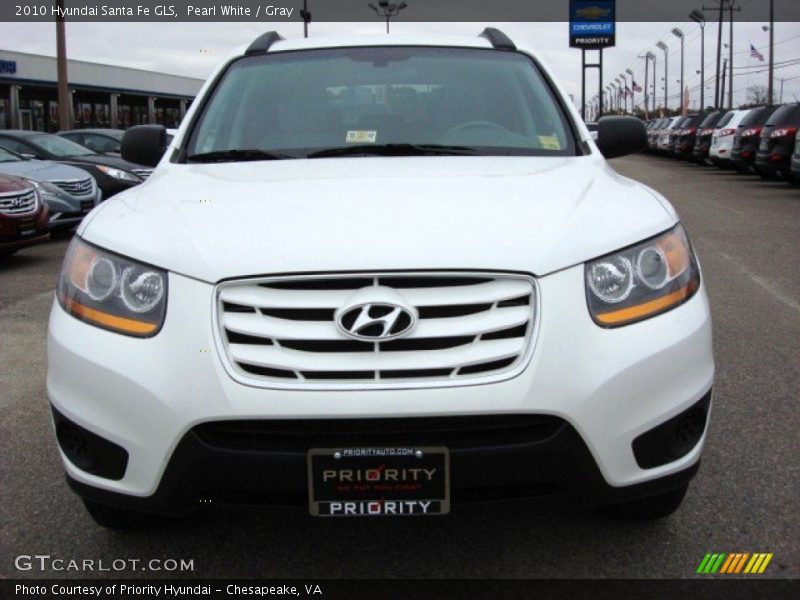 Pearl White / Gray 2010 Hyundai Santa Fe GLS