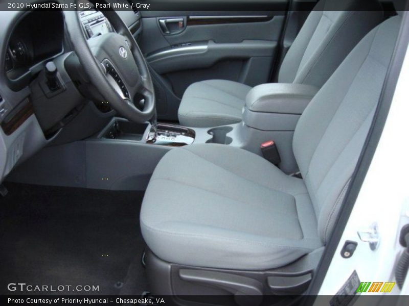 Pearl White / Gray 2010 Hyundai Santa Fe GLS