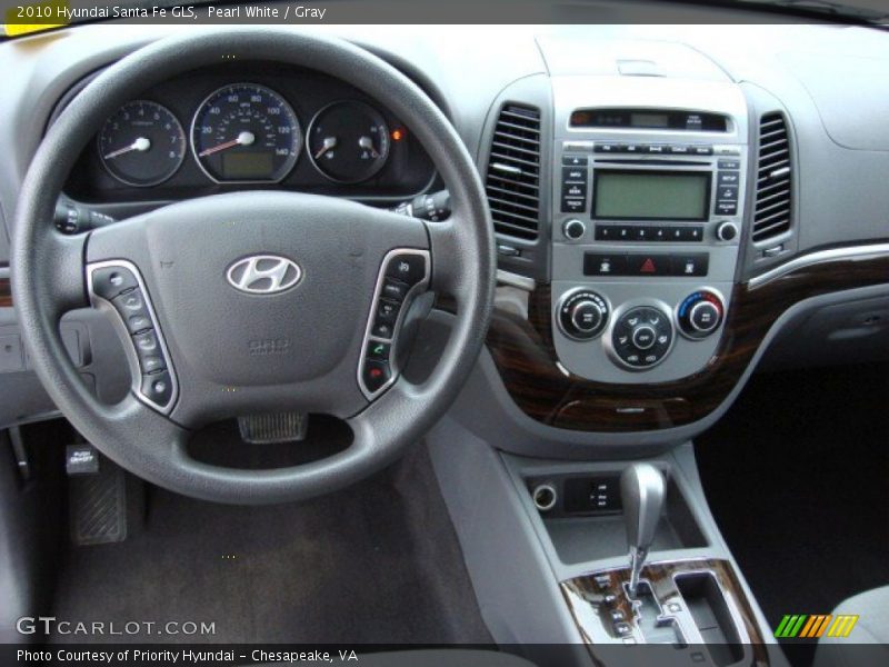 Pearl White / Gray 2010 Hyundai Santa Fe GLS
