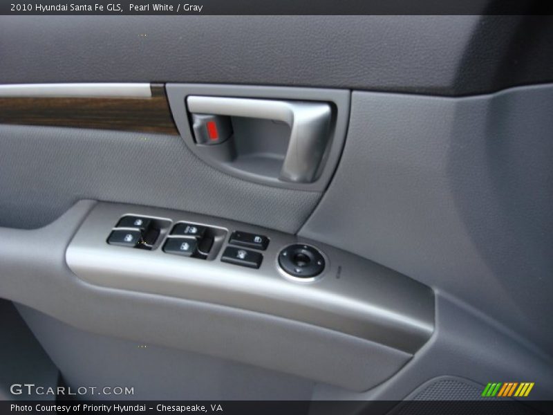 Pearl White / Gray 2010 Hyundai Santa Fe GLS