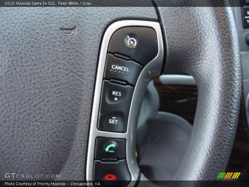 Pearl White / Gray 2010 Hyundai Santa Fe GLS