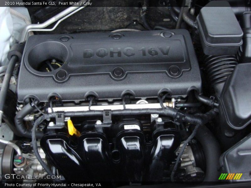 Pearl White / Gray 2010 Hyundai Santa Fe GLS