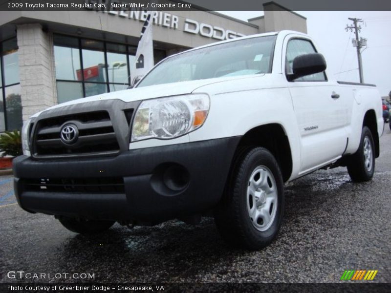 Super White / Graphite Gray 2009 Toyota Tacoma Regular Cab