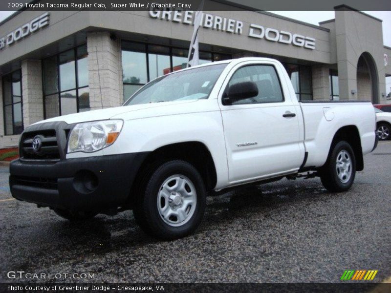 Super White / Graphite Gray 2009 Toyota Tacoma Regular Cab