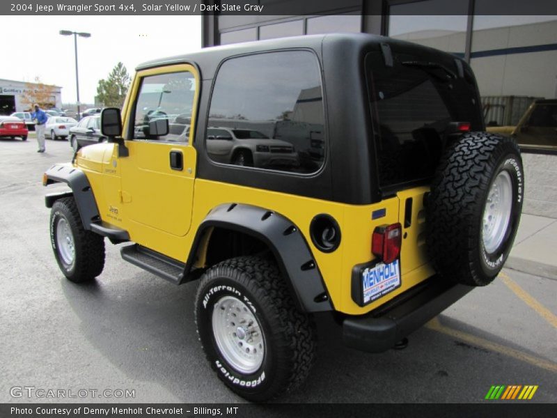 Solar Yellow / Dark Slate Gray 2004 Jeep Wrangler Sport 4x4