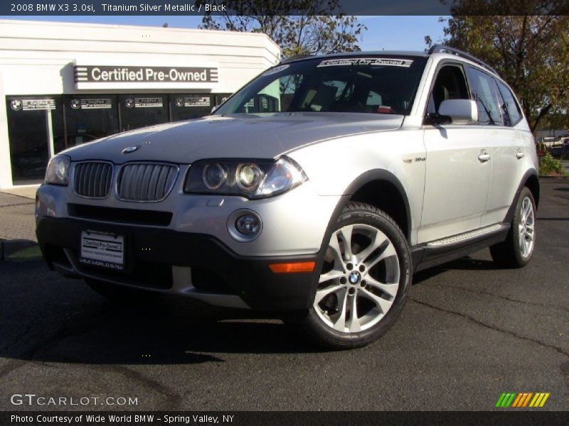 Titanium Silver Metallic / Black 2008 BMW X3 3.0si