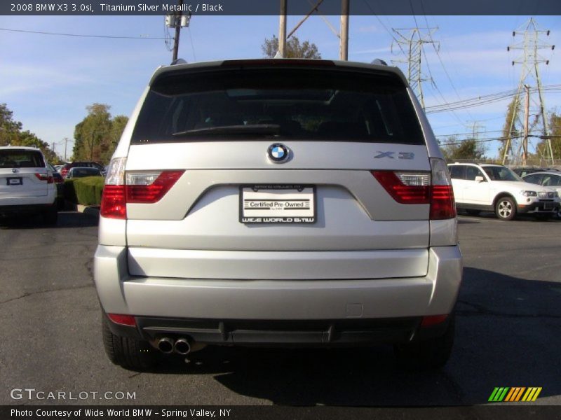 Titanium Silver Metallic / Black 2008 BMW X3 3.0si