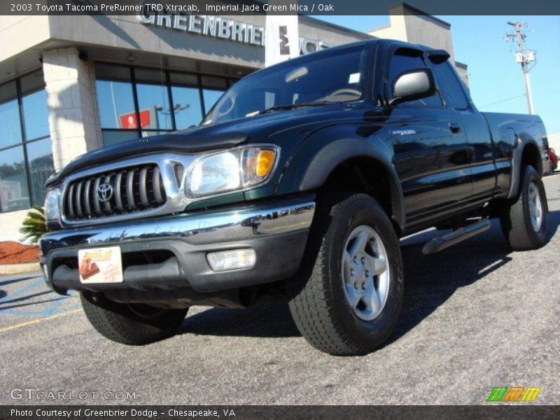 Imperial Jade Green Mica / Oak 2003 Toyota Tacoma PreRunner TRD Xtracab