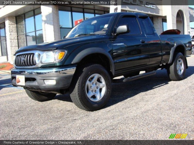 Imperial Jade Green Mica / Oak 2003 Toyota Tacoma PreRunner TRD Xtracab