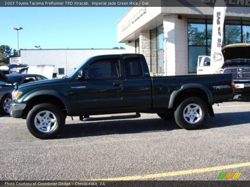Imperial Jade Green Mica / Oak 2003 Toyota Tacoma PreRunner TRD Xtracab