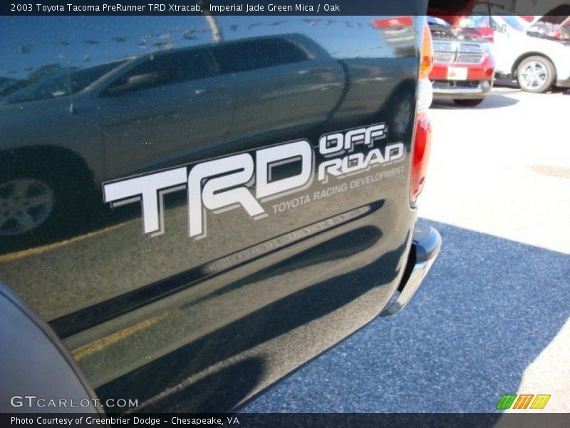 Imperial Jade Green Mica / Oak 2003 Toyota Tacoma PreRunner TRD Xtracab