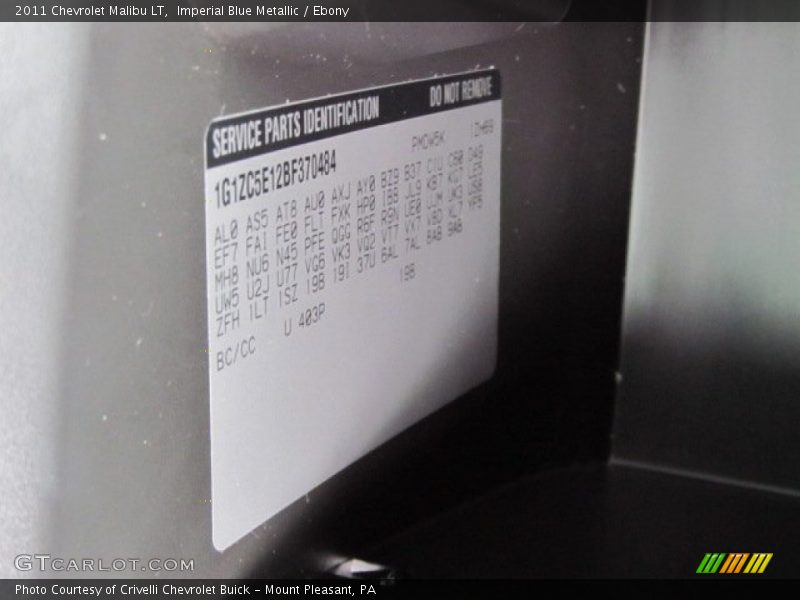 Imperial Blue Metallic / Ebony 2011 Chevrolet Malibu LT