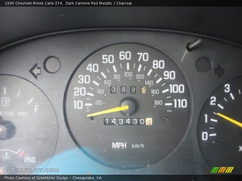 Dark Carmine Red Metallic / Charcoal 1996 Chevrolet Monte Carlo Z34