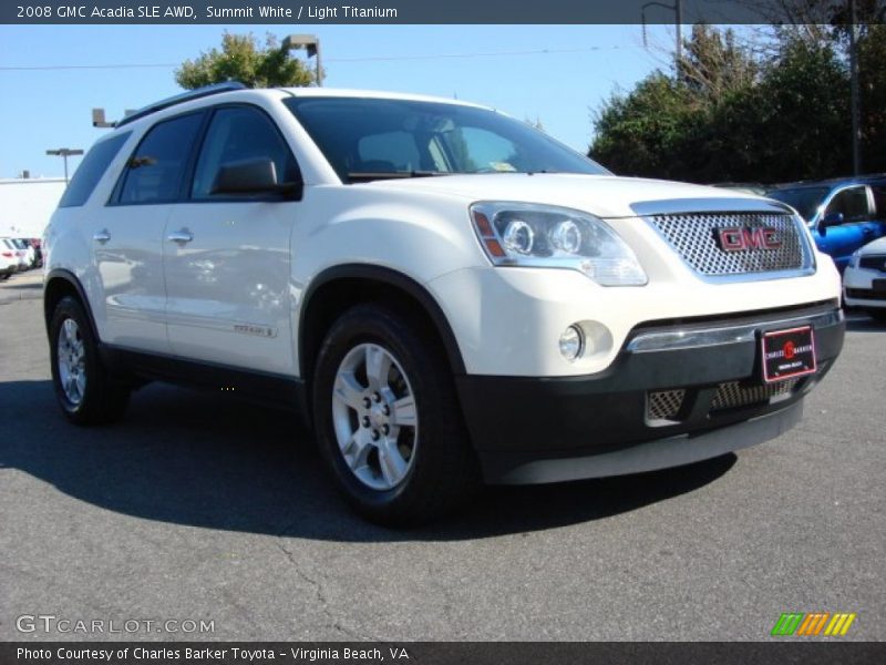 Summit White / Light Titanium 2008 GMC Acadia SLE AWD