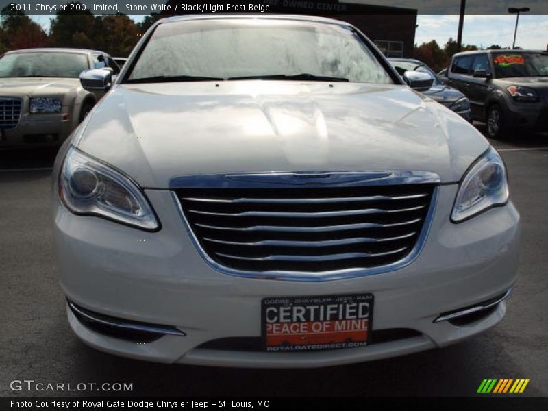 Stone White / Black/Light Frost Beige 2011 Chrysler 200 Limited
