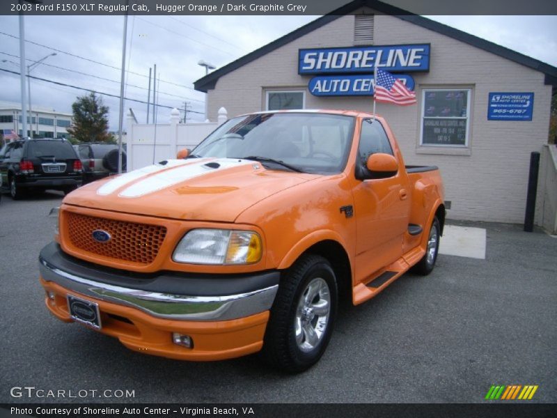 Hugger Orange / Dark Graphite Grey 2003 Ford F150 XLT Regular Cab