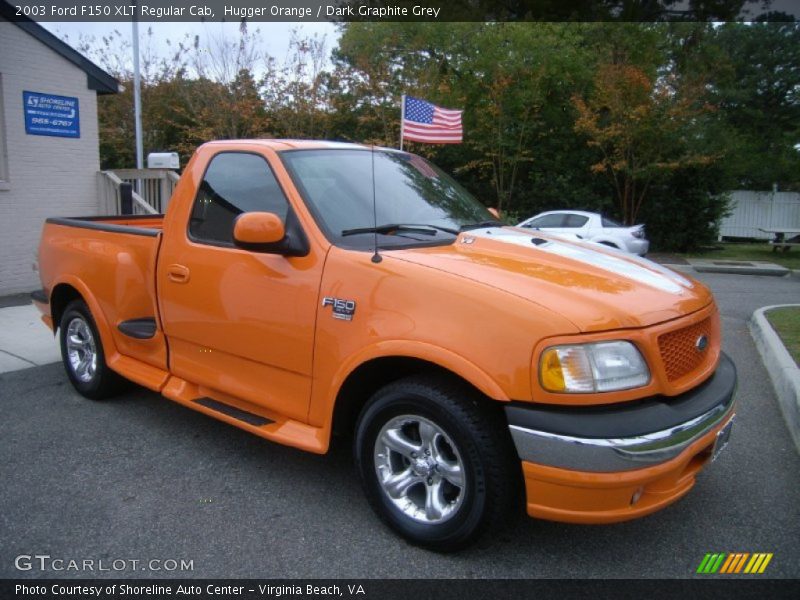 Hugger Orange / Dark Graphite Grey 2003 Ford F150 XLT Regular Cab