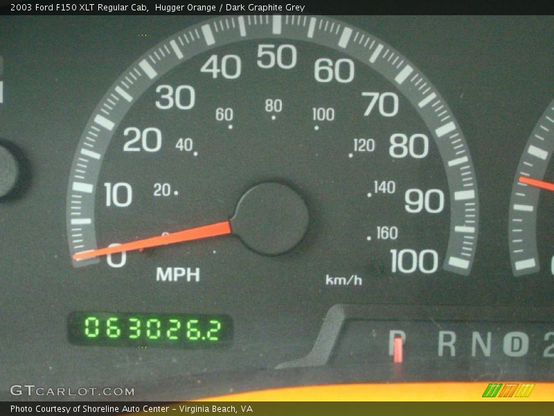 Hugger Orange / Dark Graphite Grey 2003 Ford F150 XLT Regular Cab