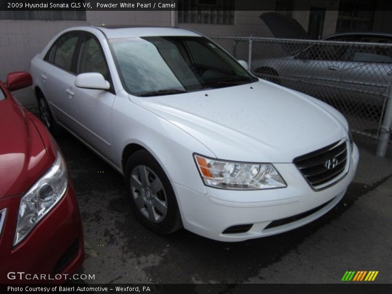 Powder White Pearl / Camel 2009 Hyundai Sonata GLS V6