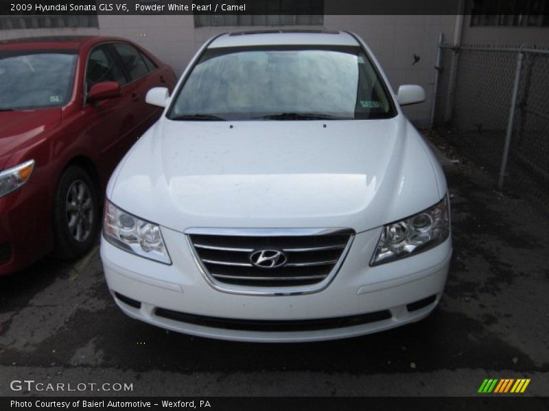 Powder White Pearl / Camel 2009 Hyundai Sonata GLS V6
