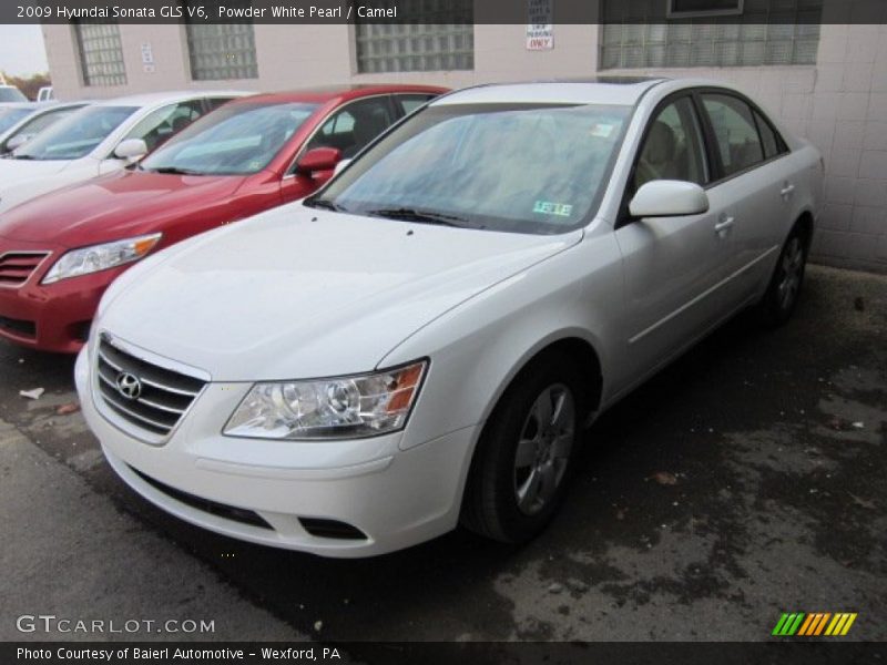 Powder White Pearl / Camel 2009 Hyundai Sonata GLS V6