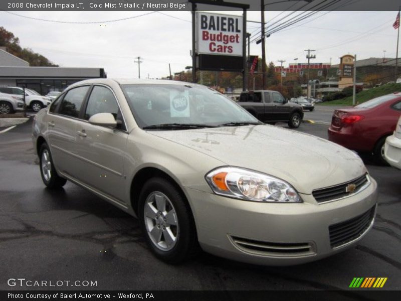 Gold Mist Metallic / Neutral Beige 2008 Chevrolet Impala LT