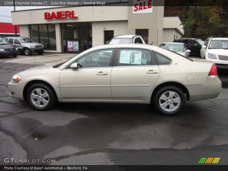 Gold Mist Metallic / Neutral Beige 2008 Chevrolet Impala LT