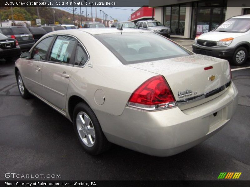 Gold Mist Metallic / Neutral Beige 2008 Chevrolet Impala LT