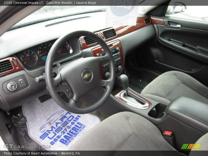 Gold Mist Metallic / Neutral Beige 2008 Chevrolet Impala LT