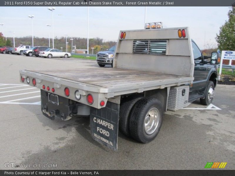 Forest Green Metallic / Steel 2011 Ford F350 Super Duty XL Regular Cab 4x4 Chassis Stake Truck