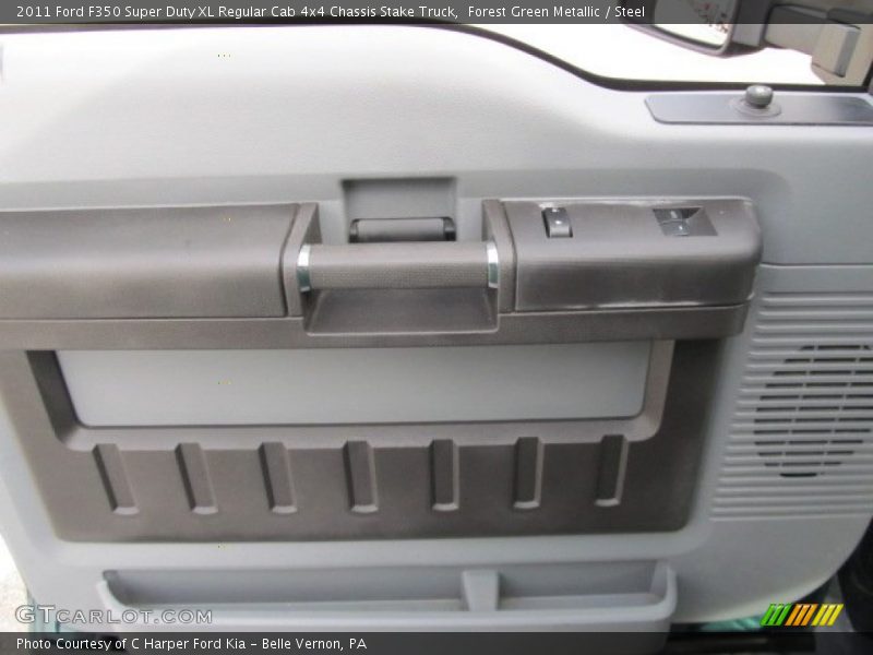 Forest Green Metallic / Steel 2011 Ford F350 Super Duty XL Regular Cab 4x4 Chassis Stake Truck