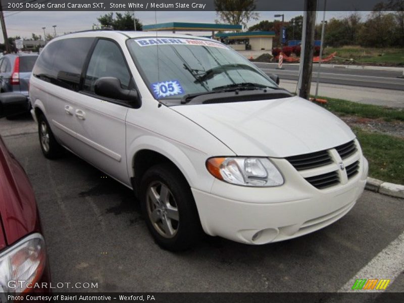 Stone White / Medium Slate Gray 2005 Dodge Grand Caravan SXT