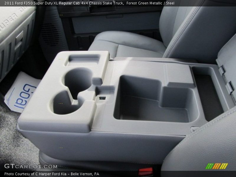 Forest Green Metallic / Steel 2011 Ford F350 Super Duty XL Regular Cab 4x4 Chassis Stake Truck