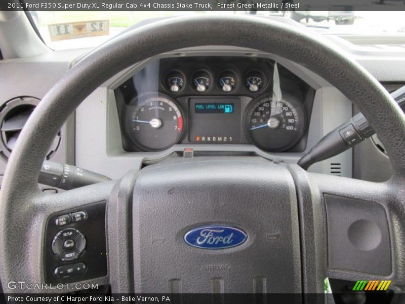 Forest Green Metallic / Steel 2011 Ford F350 Super Duty XL Regular Cab 4x4 Chassis Stake Truck