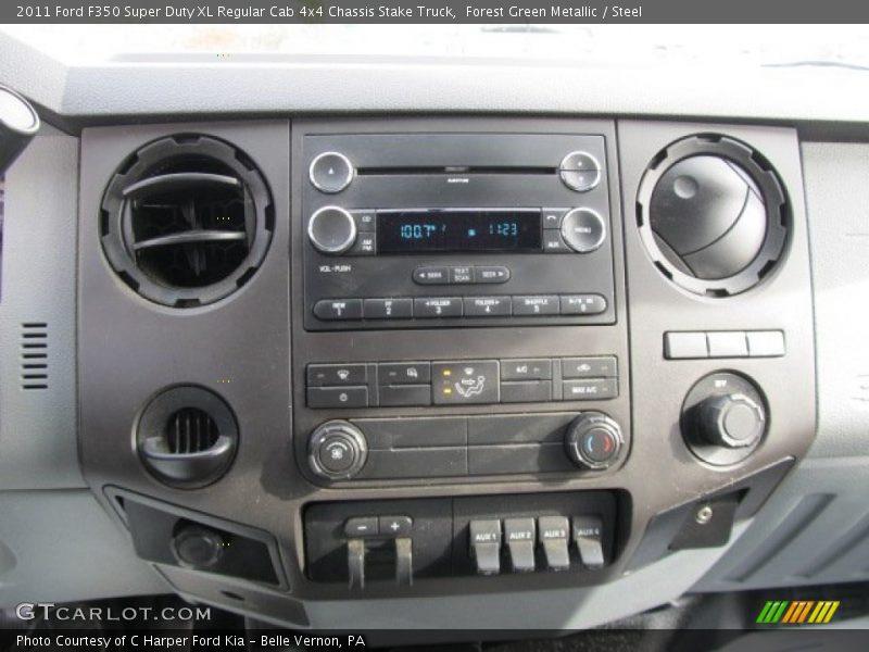 Forest Green Metallic / Steel 2011 Ford F350 Super Duty XL Regular Cab 4x4 Chassis Stake Truck