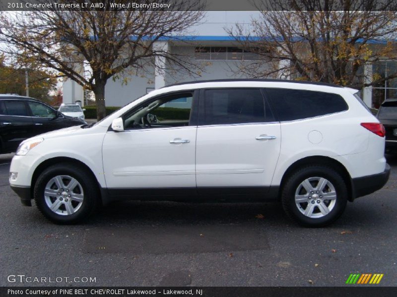 White / Ebony/Ebony 2011 Chevrolet Traverse LT AWD