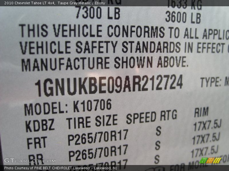 Taupe Gray Metallic / Ebony 2010 Chevrolet Tahoe LT 4x4