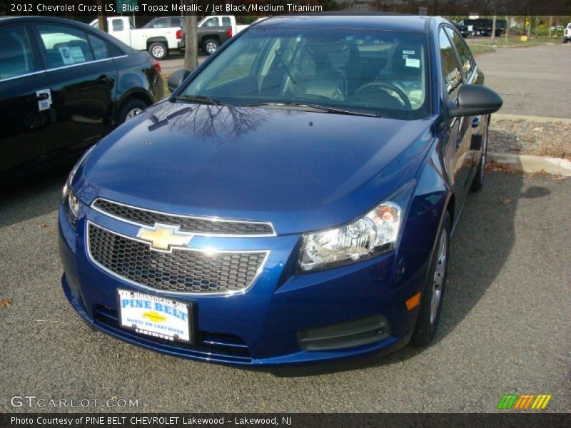 Blue Topaz Metallic / Jet Black/Medium Titanium 2012 Chevrolet Cruze LS