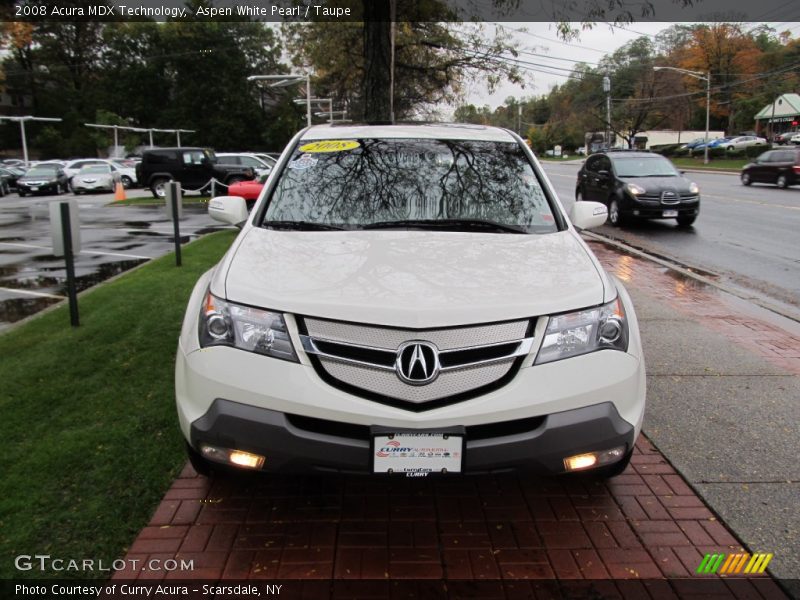 Aspen White Pearl / Taupe 2008 Acura MDX Technology