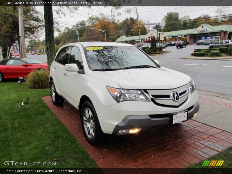 Aspen White Pearl / Taupe 2008 Acura MDX Technology