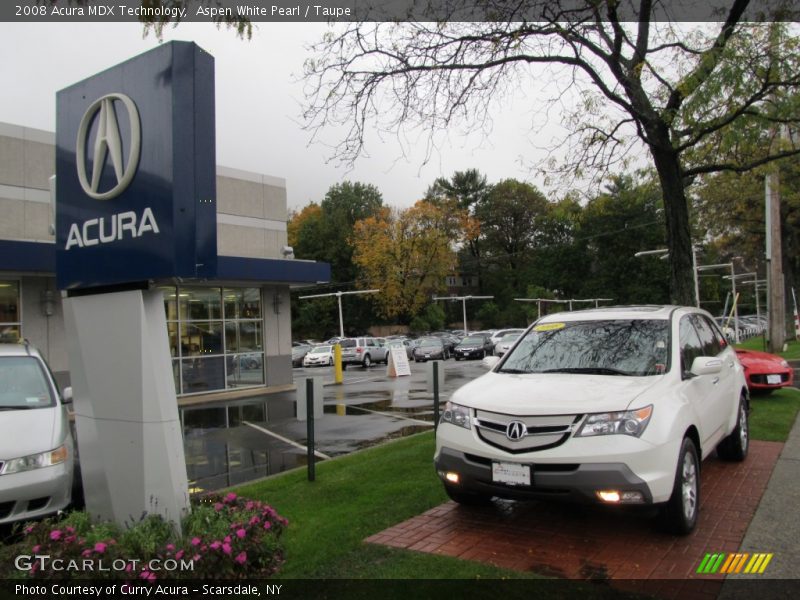 Aspen White Pearl / Taupe 2008 Acura MDX Technology