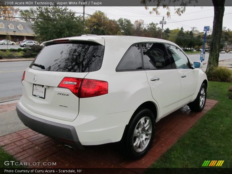 Aspen White Pearl / Taupe 2008 Acura MDX Technology