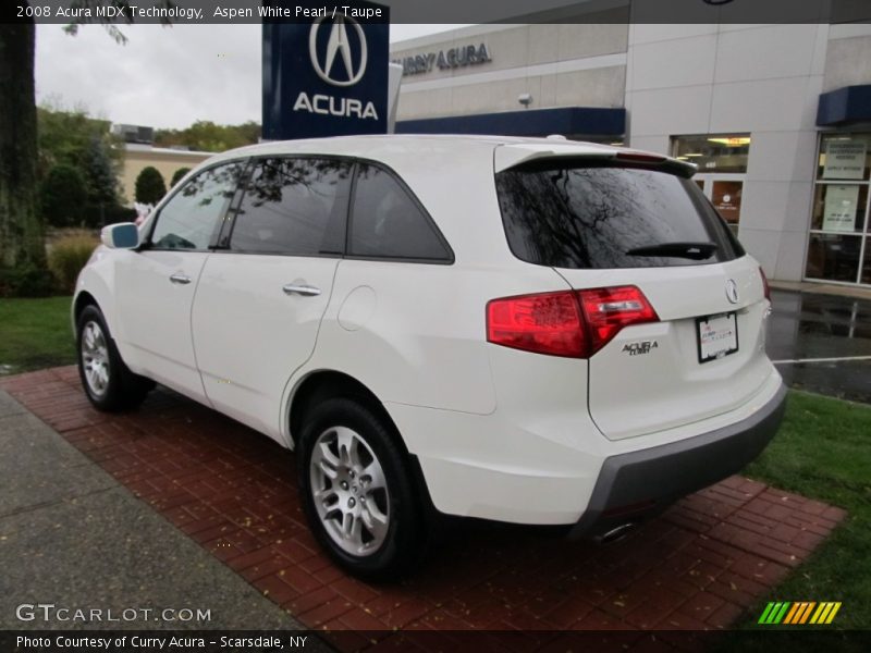 Aspen White Pearl / Taupe 2008 Acura MDX Technology